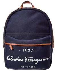 Ferragamo - Canvas & Leather Backpack - Lyst