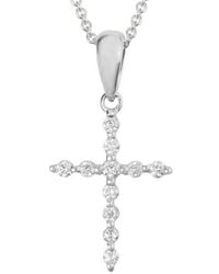 Diamond Select Cuts - 14K Diamond Cross Necklace 0.11 Ct - Lyst