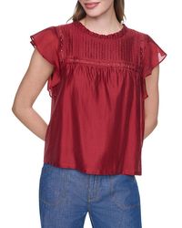DKNY - Pleated Studded Top - Lyst