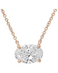 Diana M. Jewels - Diana M. 14K Rose 3.00 Ct. Tw. Lab-Grown Diamond Solitaire Pendant - Lyst