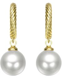 Rachel Glauber - 14K Pearl Dangle Earrings - Lyst