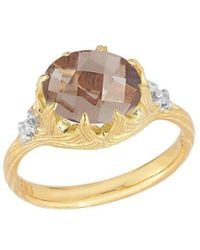 Reiss - 14k 3.55 Ct. Tw. Diamond & Smokey Topaz Cocktail Ring - Lyst