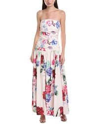 Maison Tara - Printed Draped Midi Dress - Lyst