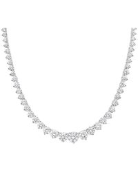 Diana M. Jewels - Diana M. 14K 30.08 Ct. Tw. Lab-Grown Diamond Graduated Tennis Necklace - Lyst