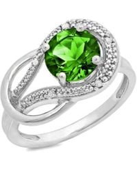 MaxColor - 10k 1.60 Ct. Tw. Diamond & Lab-grown Emerald Eternity Ring - Lyst