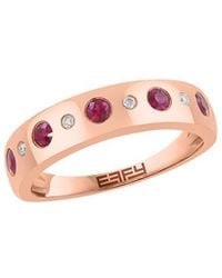 Effy Fine Jewelry - 14K Rose 0.46 Ct. Tw. Diamond & Ruby Ring - Lyst