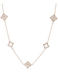 Effy Fine Jewelry - 14K Rose 0.19 Ct. Tw. Diamond & Mother Of Pearl Necklace - Lyst