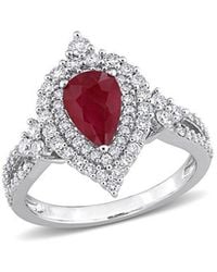Rina Limor - 14k 2.07 Ct. Tw. Diamond & Ruby Halo Ring - Lyst