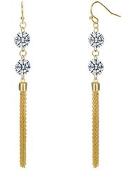 Genevive Jewelry - 14K Over Cz Statement Earrings - Lyst