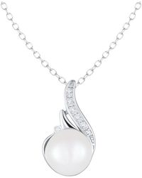 Splendid - 10Mm Pearl Cz Pendant - Lyst