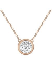 Diana M. Jewels - Diana M. 14K Rose 3.00 Ct. Tw. Lab-Grown Diamond Solitaire Bezel Pendant - Lyst