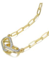 Rachel Glauber - 14K Diamond Cz Chain Necklace - Lyst