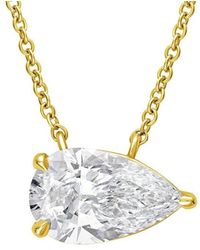 Diana M. Jewels - 14K 3.00 Ct. Tw. Lab-Grown Diamond Solitaire Pendant - Lyst