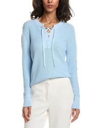 Forte - Lace-Up Rib Crewneck Sweater - Lyst