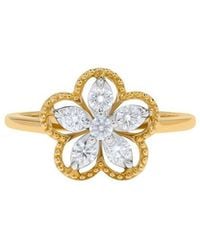 H.J. Namdar - 14K Two Tone 0.38 Ct. Tw. Diamond Floral Ring - Lyst