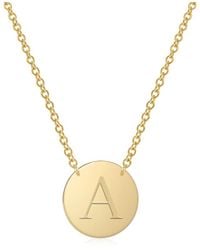Jane Basch - Designs 14k Initial Disc Necklace (a-z) - Lyst