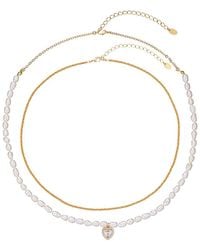 Eye Candy LA - Hazel Double Strand Heart Necklace - Lyst
