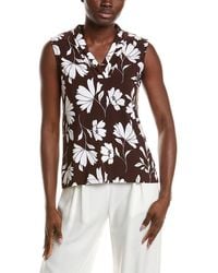 Anne Klein - Printed Triple Pleat Top - Lyst