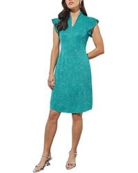 Ming Wang - Metallic Knit Sheath Dress - Lyst