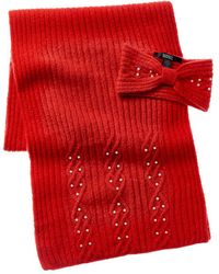 Badgley Mischka - Cable-knit Headband & Scarf Set - Lyst