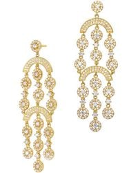 Genevive Jewelry - 14k Over Silver Cz Statement Earrings - Lyst