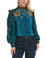 FARM Rio - Lace Inserts Blouse - Lyst