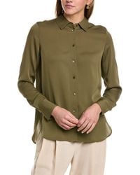 Vince - Slim Fitted Silk-blend Blouse - Lyst