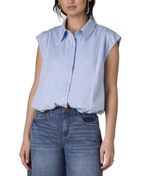 Wit & Wisdom - Extended Shoulder Cap Sleeve Collared Shirt - Lyst