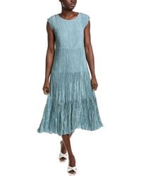 Eileen Fisher - Silk Midi Dress - Lyst