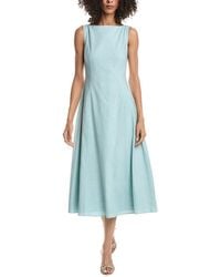 Theory - Sleeveless Boatneck Linen-Blend Dress - Lyst