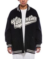 Valentino - Patch Leather-Trim Wool Jacket - Lyst