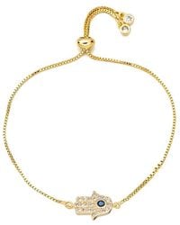 Eye Candy LA - Luxe Collection 18k Plated Cz Hamsa Bracelet - Lyst