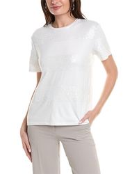 Anne Klein - Sequin Stripe T-shirt - Lyst