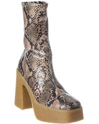 Stella McCartney - Skyla Snake-Embossed Platform Boot - Lyst