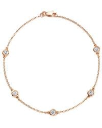 Suzy Levian - 14k Rose Gold 0.75 Ct. Tw. Diamond Station Bracelet - Lyst