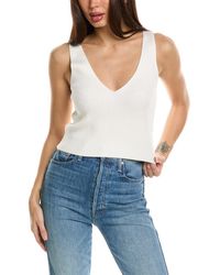 7 For All Mankind - Crop Wool & Cashmere-blend Sweater Tank - Lyst