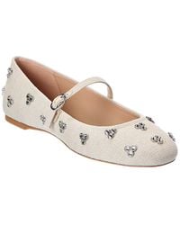 Stuart Weitzman - Tammy Linen Mary Jane Ballet Flat - Lyst
