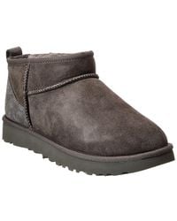 UGG - Classic Ultra Mini Suede & Shearling Boot - Lyst