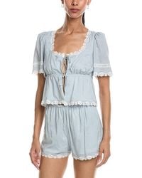 REVERIEE - Tie Front Top - Lyst