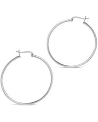 Sterling Forever - Silver Hoops - Lyst
