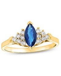 LEVARON - 14K 0.69 Ct. Tw. Diamond & Sapphire Cocktail Ring - Lyst