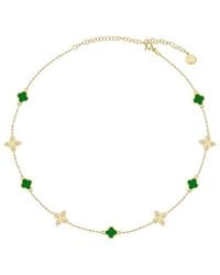 Gabi Rielle - 14K Over Cz Fleur Station Necklace - Lyst