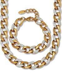 Palmbeach Jewelry - Plated Stainless Steel Crystal Necklace - Lyst