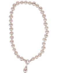 Saachi - Rhodium Pearl Necklace - Lyst