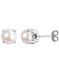 Rina Limor - 7.5-8.0 Mm Pearl Stud Earrings - Lyst