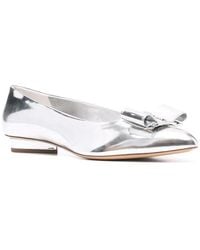 Ferragamo - Viva Bow Leather Ballet Flat - Lyst
