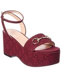 Gucci - Horsebit Gg Supreme Canvas & Leather Sandal - Lyst