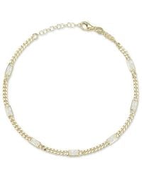 Glaze Jewelry - Silver Cz Curb Ankle Bracelet - Lyst
