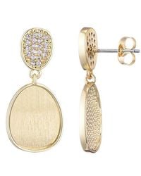 Adornia - 14K Plated Cz Satin Finish Crystal Drop Earrings - Lyst