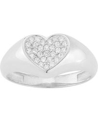 Sphera Milano - Cz Heart Signet Ring - Lyst